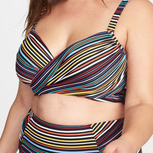 Old Navy Stripe Wrap Swim Top